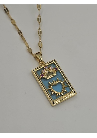 The Empress Tarot Kartı Çelik Kolye Altın