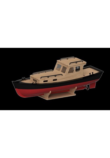 Türk Model 1/35 202 Kabinli Sandal, 18 Cm. Ahşap Model Kiti-55344