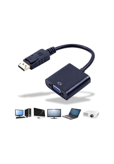 Displayport To Vga Çevirici Dönüştürücü Laptop Tv Monitör Bağlama