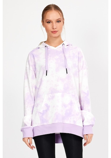 Alexandergardı Batik Desenli Kapüşonlu Oversize Sweatshirt Un-757a07 001