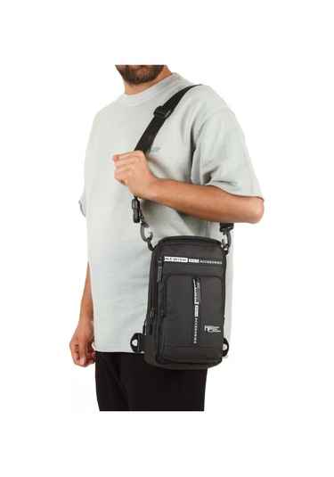 Newish Polo Erkek Kumaş Sırt El Ve Omuz Çantası New350 - Siyah - Beyaz