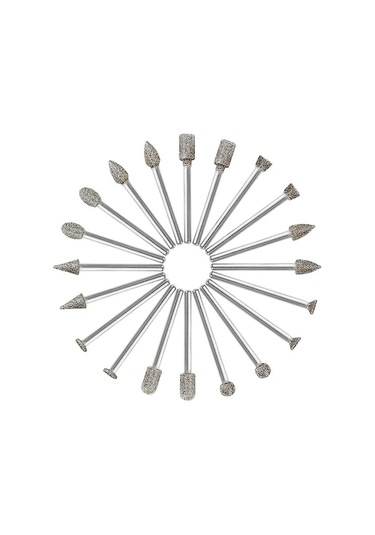 Pazly 20'li Elmas Uçlu Döner Alet Seti - Taş Ve Metal İşleme İçin 3mm Şaftlı Matkap Uçları