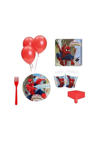 16 Kişilik Örümcek Adam Konsepti Doğum Günü Ürünleri Spiderman
