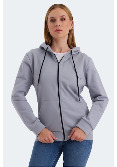 Slazenger Katya 2 Li Set Kadın Gri - Yeşil Sweatshirt Gri - Yeşil