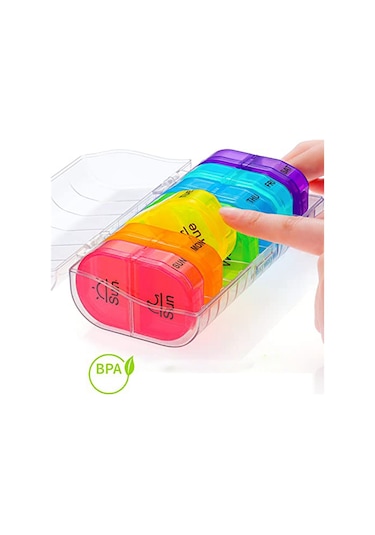 Anjiexun Haftalık Hap Düzenleyici, Günde 2 Kez Hap Kutusu, 7 Günlük Cep Kutusu Diğer