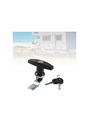 Homyl T Saplı Kilit Anahtarlı Alet Kutusu Araba Karavan Siyah