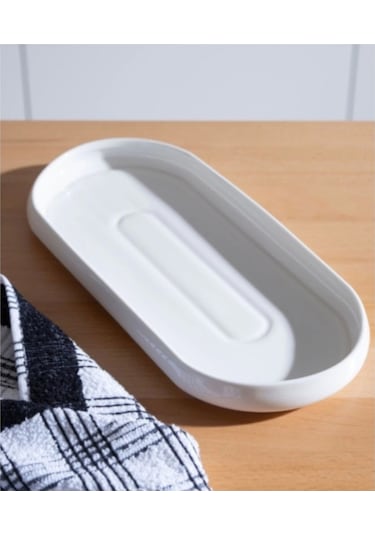 Acar Sct21.0246 Bianco Porselen Oval Tabak 32 Cm