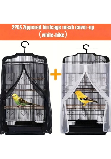Willowhaven 2 Paket Siyah Beyaz Kafes Filesi - Tüy Geçirmez Toz Önleyici Kuş Ekipmanları