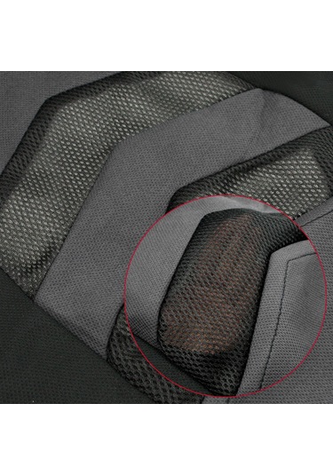 Samdoo "rahat Koltuk Kılıfı Seti - 4 Parça Siyah/gri, Bel Desteği, Nefes Alabilir Kumaş, Kolay Kurulum"