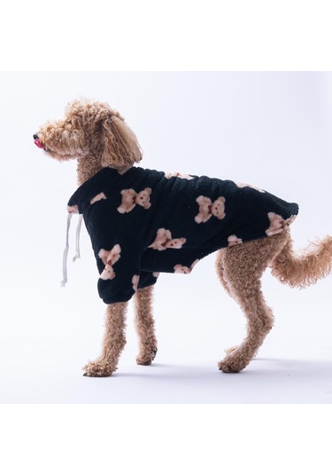Siyah Soft Bear Büyük Irk Sweat Orta Büyük Irk Köpek Kıyafeti Pelüş Sweat