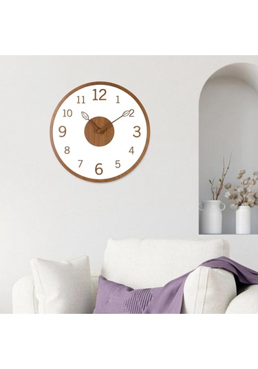 Suntek Ofis Ev Sınıf Tik Rengi Için Modern Duvar Saati Sessiz Diğer