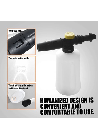 Karcher Uyumlu K2 - K7 Yüksek Basınçlı Köpük Tabancası Topu Tüm Plastik Taşınabilir Kö Yıkama Sabun Püskürtücü Sulama Başlıkları 45142763