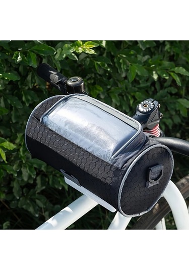 Willowhaven 1pc Siyah Yüksek Kalite Bisiklet Gidon Çantası - Ayarlanabilir Esnek Kayış Dayanıklı Motor Ve Bisiklet Ön Montaj Depolama Poşu Haki
