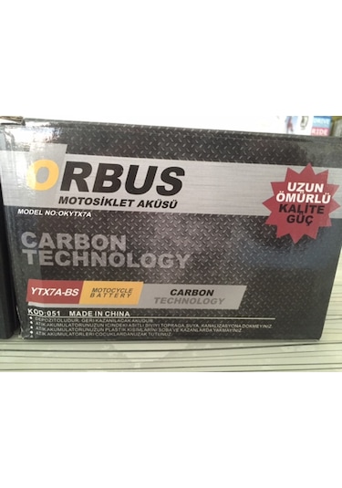 Orbus 12v 7ah Akü Ytx7a-bs Scoter Modelleri Carbon Teknolojisi