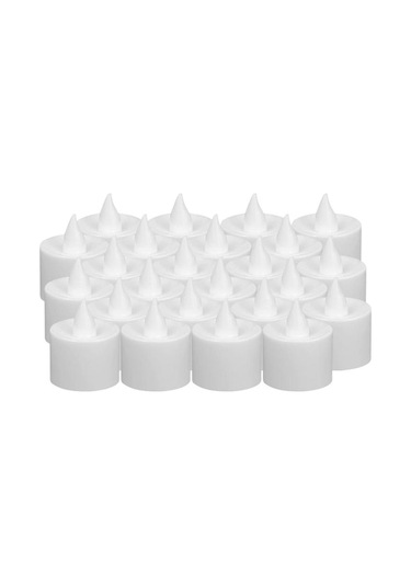 24 Adet Simülasyon Alevsiz Çay Mumları Led Mum Işıkları Düğün Yıldönümü İçin Beyaz