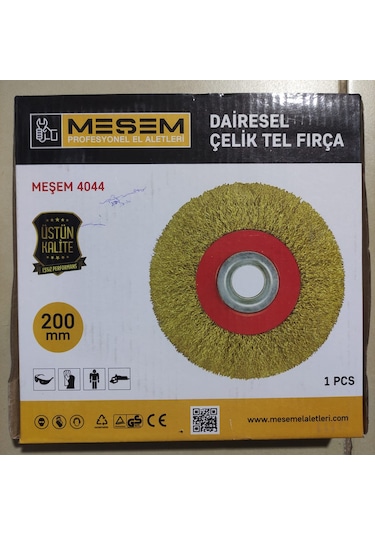 Meşem Dairesel Çelik Tel Fırça 200 Mm Üstün Kalite 1 Adet