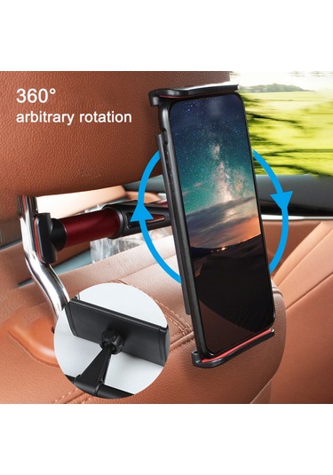 Tenfowee Araç Koltuk Arkası İçin Kırmızı Tablet Ve Telefon Tutucu - 4-10.5 İnç Uyumlu Kırmızı
