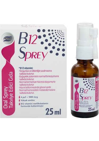 Vitamin B12 Sprey Çilek Aromalı 25 ML
