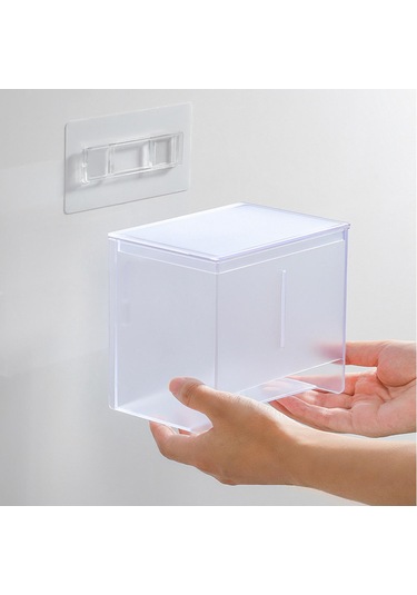 Homyl Duvara Monte Doku Kutusu Kapağı Şeffaf-12x13,5x9,2cm Şeffaf 12x13,5x9,2cm