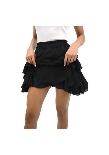 Kadın Şortlu Fırfır Detaylı Etek 6285-25 001