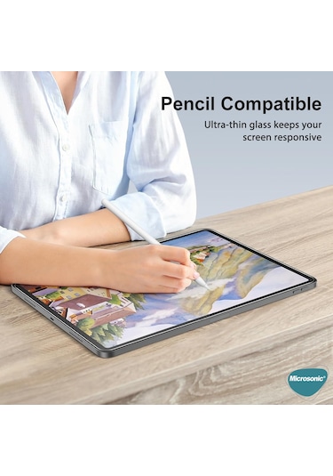 Microsonic İpad Uyumlu Air 11 2025 A3266-a3267 Tempered Glass Cam Ekran Koruyucu