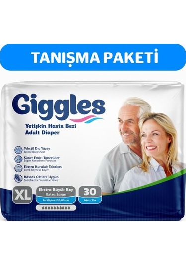 Giggles Belbantlı Yetişkin Hasta Bezi Ekstra Büyük Boy 4 x 30'lu