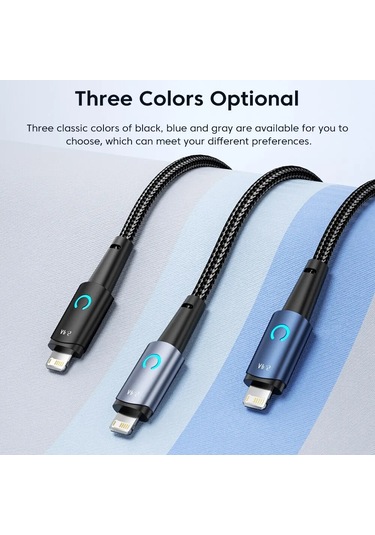 Toocki Usb Yıldırım Kablosu İphone Uyumlu 14 13 12 11 Pro Max 8 7 Artı Led Şarj Micro Blue 1m Diğer