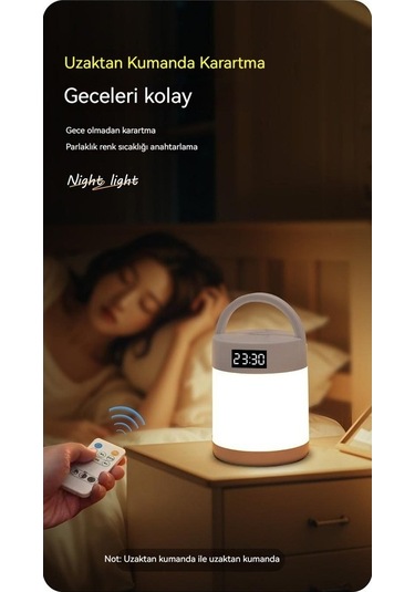 Pazly Zaman Şarjlı Çok Fonksiyonlu Yaratıcı Gece Lambası Beyaz Model Beyaz