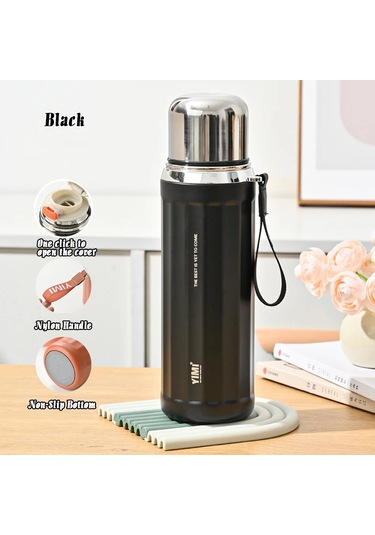 530/630 Ml Büyük Kapasiteli Gıda Sınıfı Malzeme 304 Paslanmaz Diğer Siyah