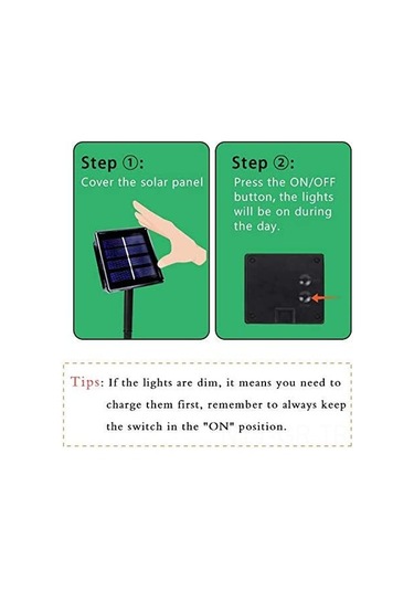 Singree Güneş Enerjili 200 Led'li Su Geçirmez Bahçe Aydınlatma Seti - 2 Adet