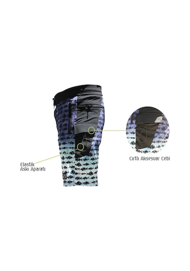 Fujin Performance Short Camo Indigo (501828154) İndigo
