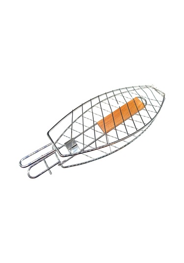 Dooman Paslanmaz Çelik Balık Izgara Teli Ahşap Saplı 30x13 Cm Izgara Alanı - 318g