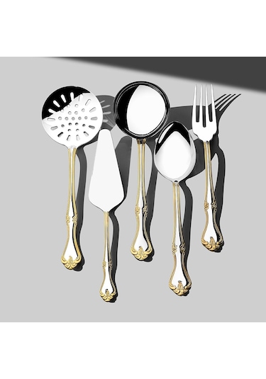 Nehir Lalezar Altın Sade 12 Kişilik 89 Parça Kutulu Çatal Kaşık Bıçak Takımı