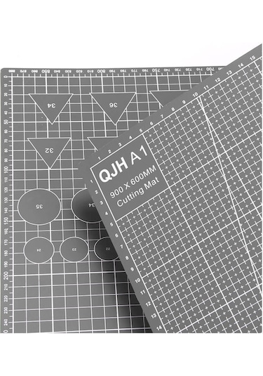 A1 Kesme Matı Patchwork - Cutting Mat - Kesim Altlığı - Kesim Tablası - 90x60cm - Gri