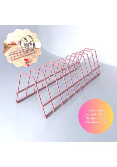 Tabaklık Rafı- Tencere Kapak Düzenleyici-tabak Kurutmalık Pembe