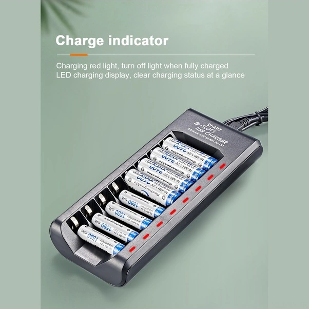 Tongxida Siyah 8 Lü Ni-mh Pil Şarj Cihazı, 1.2v Aa/aaa Pil Desteği, Tam Şarjda Otomatik Kapanır, Usb 5v 2a Hızlı Şarj