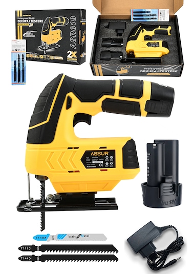 Assur ASR818 12V Çift Akü Dekupaj Testere Sarı