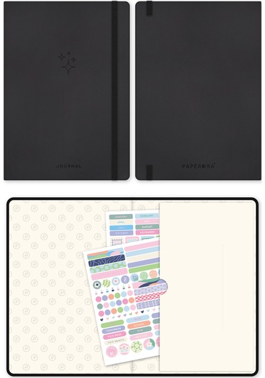 A5 Bullet Journal Noktalı Defter 140 Gr. 80 Yaprak Deep Charcoal Siyah