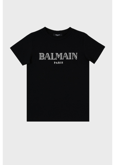 Balmain Çocuk T Shirt 6m8721 Mx030 930 Siyah