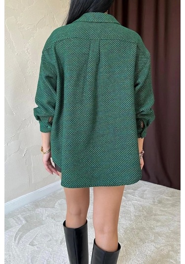 Yeşil Işıltılı Gömlek Yeşil