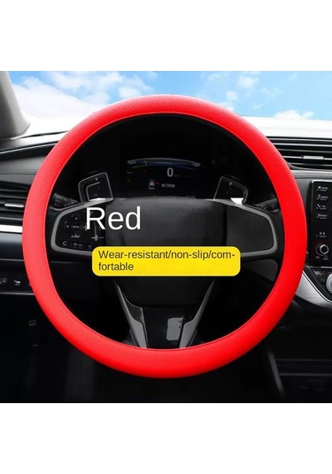 Çok Renkli Direksiyon Kılıfı Silikon Araba Elastik Eldiven Kılıfı Trend Araba Kılıfı Evrensel Kırmızı