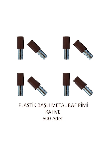 Plastik Metal Başlı Raf Pimi Kahve 500 Adet