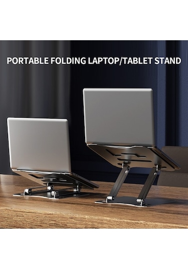 Pazly Bilgisayar Standı 11-17,3 İnç Dizüstü Bilgisayar Standı, Ayarlanabilir, Taşınabilir, Karbon Çelik, Kaymaz Altlık