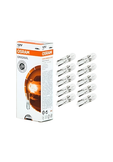 12v 2w T5 Dipsiz Gösterge Ampulü 10 Adet 2722 10x