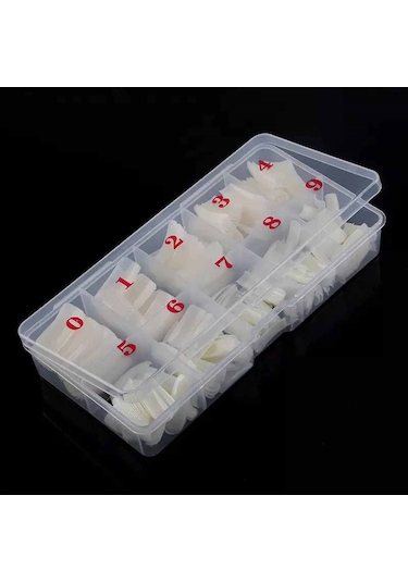 ADANİL 500'LÜ PROTEZ TIRNAK NUMARALI YARIM AY TİPS KEMİK RENK