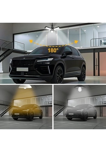 Fastbuy 3 Yapraklı Led Garaj Işığı, Ayarlanabilir Paneller, Değişken Şekilli, E26/e27, Mağaza Tavan Lambası