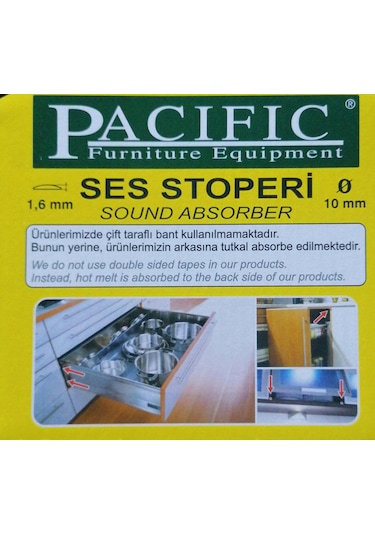 Pacific Silikon Bazlı Ses Sönümleyici Stoper Şeffaf Çap 10 Mm