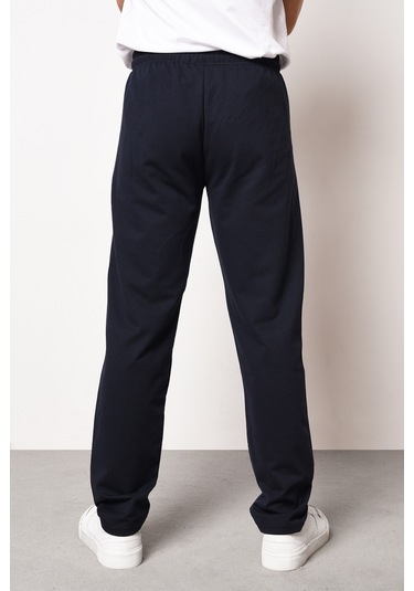 MMetalic Erkek Lacivert Düz Paça Cep Fermuar Detaylı Rahat Kesim Eşofman Altı Mtlc046 001 Lacivert