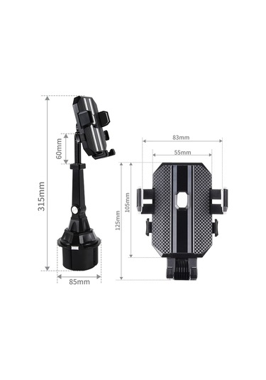 Cbtx Araba Bardak Tutucu Telefon Montajı Ayarlanabilir Eller Serbest Fincan 4.7-6.7 İnç Telefon İçin Cep Telefonu Tutucu