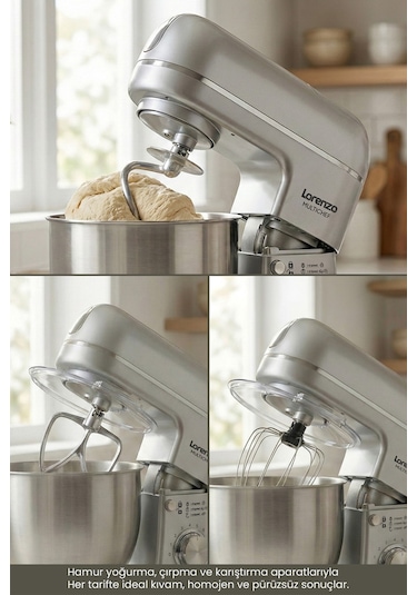 Lorenzo Multichef 1500 W  3 in 1 Stand Mixer